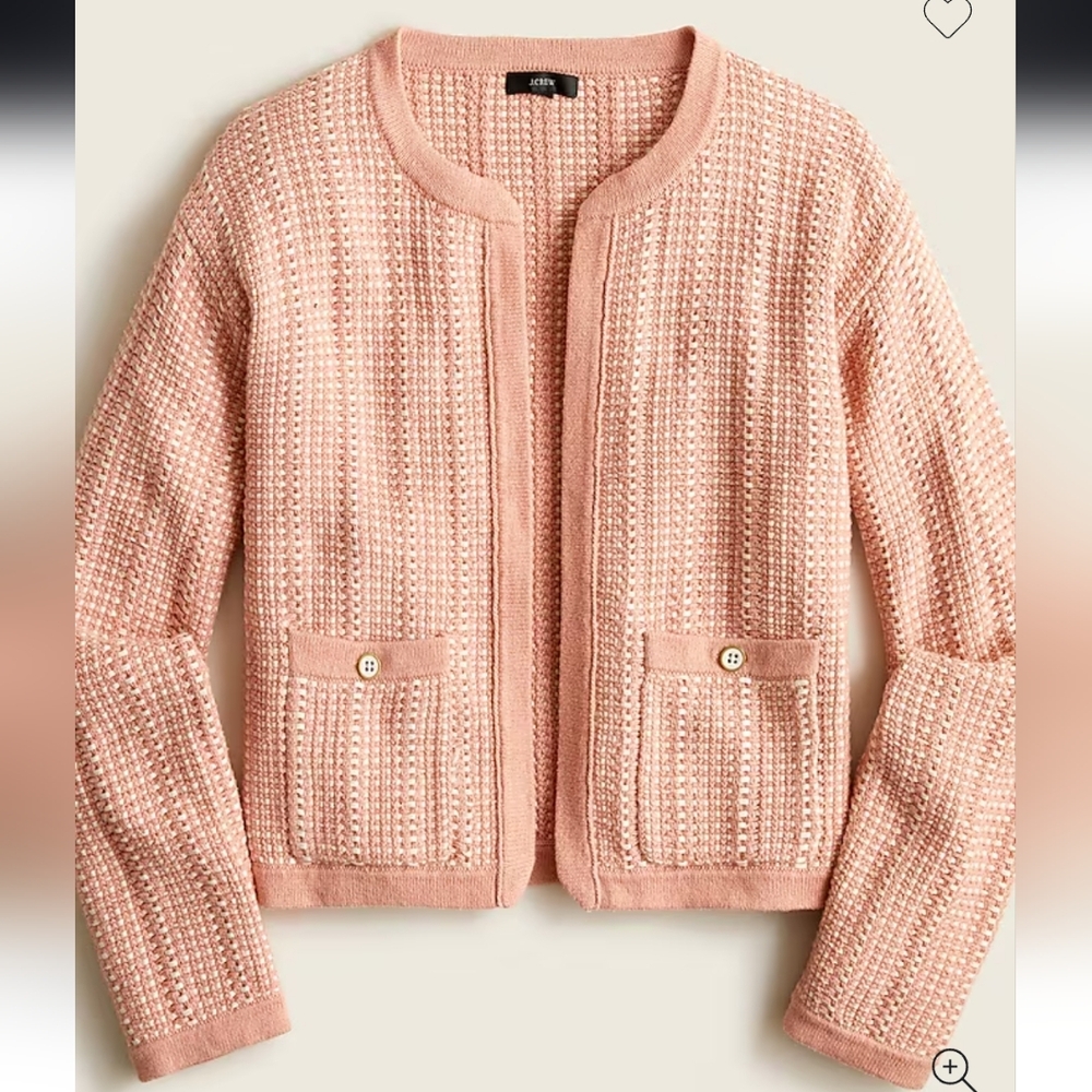 J. Crew Open-front Cardigan Sweater In Peach